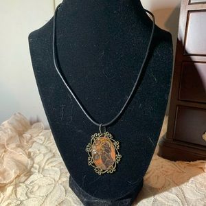 Steampunk Black Cat Necklace
